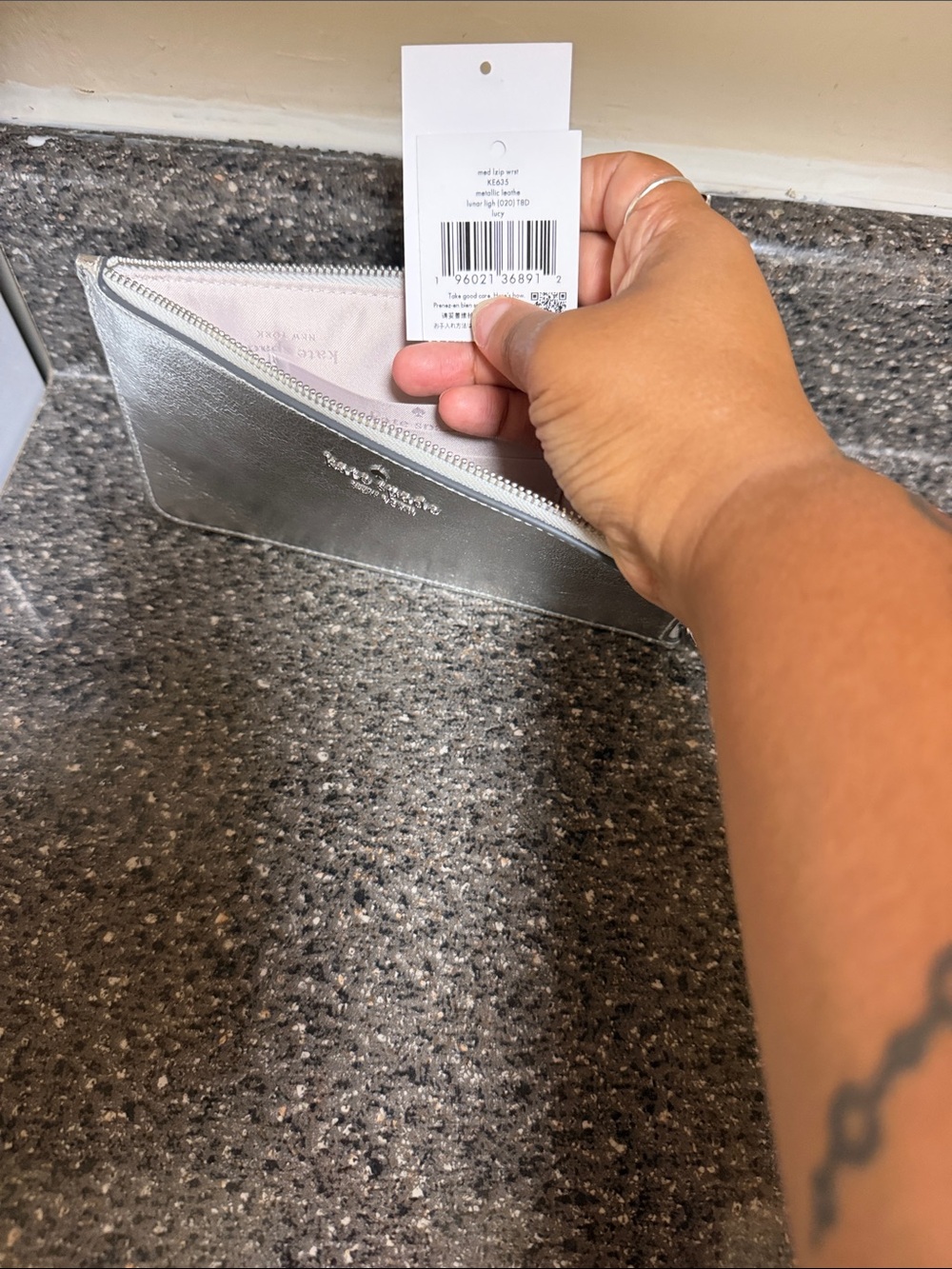 kate spade Metallic Silver Wristlet Clutch - Picture 5 of 5